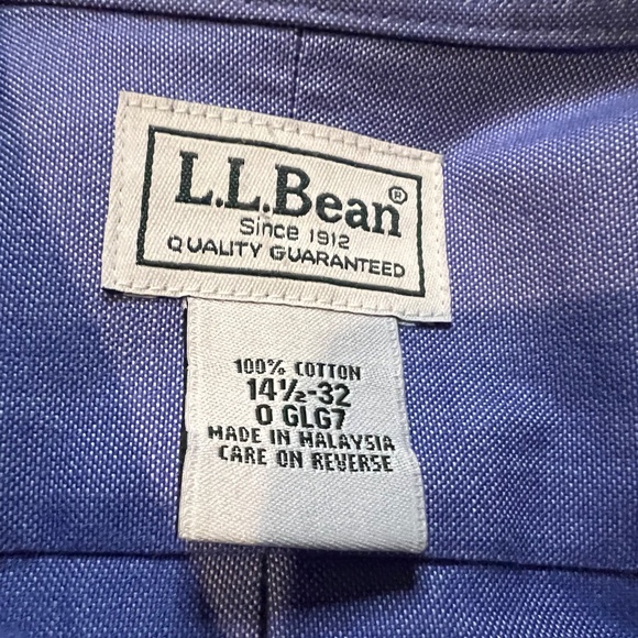 L.L Bean Men's Size 14 1/2 - 32 Traditional Fit Long Sleeve Button Down Shirt - Picture 5 of 11